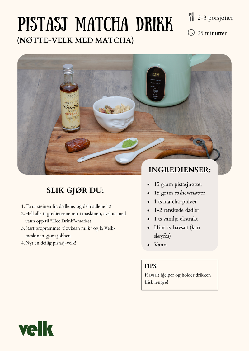 Pistasj matcha drikk